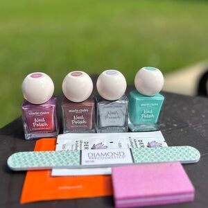 Marie Claire Nail Polish Set in Pink, Mauve, Silver, Teal